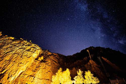 milky way low angle photography of brown mountain duluth